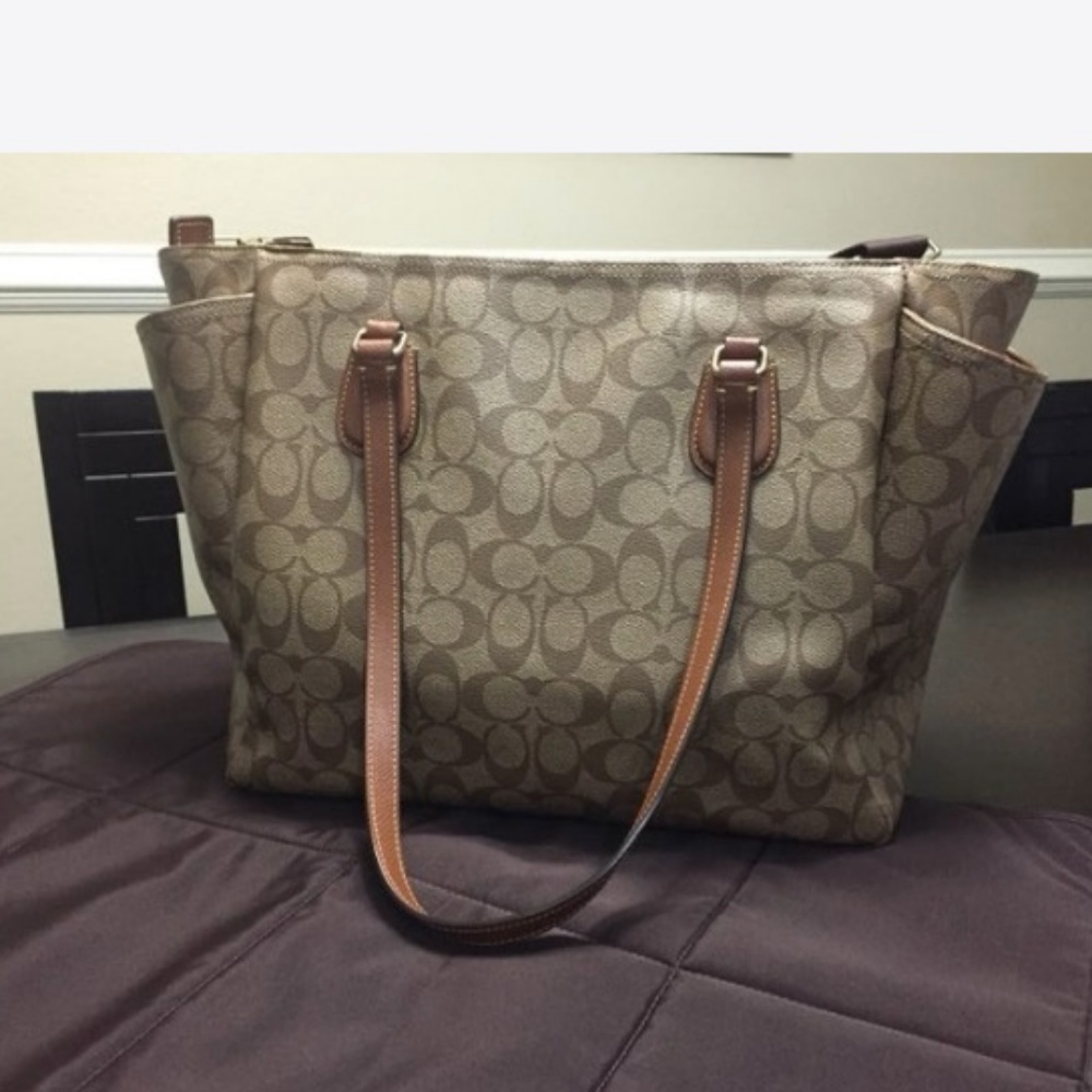 COACH Khaki-Saddle Baby-Diaper Bag or Travel Bag - Picture 4 of 8